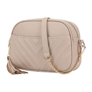 Lola Mae Chevron Quilted Crossbody Bag with Tassel for Women